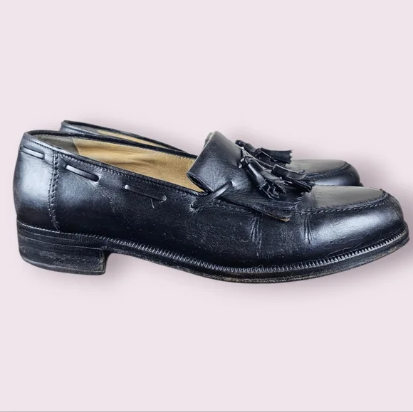 CELINE Quiet Luxury Old Money Chic Classic Black Tassel Leather Loafers Sz EU 41 - Picture 1 of 16